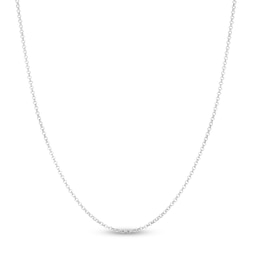 Hollow Rolo Chain Necklace 14K White Gold 20" 1.9mm