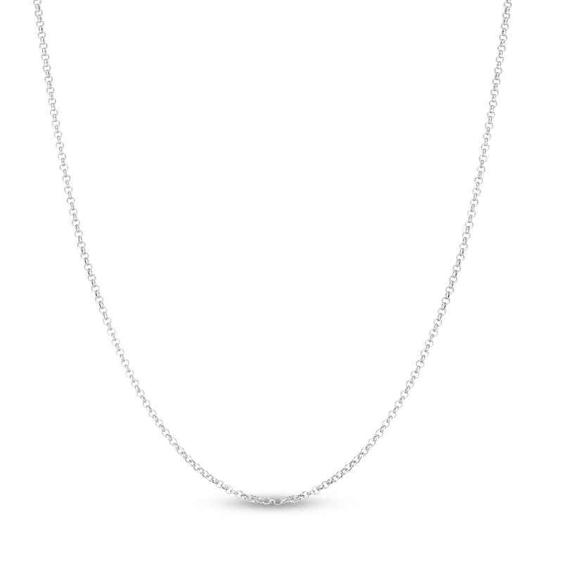 Main Image 1 of Semi-Solid Rolo Chain Necklace 14K White Gold 20&quot; 2mm