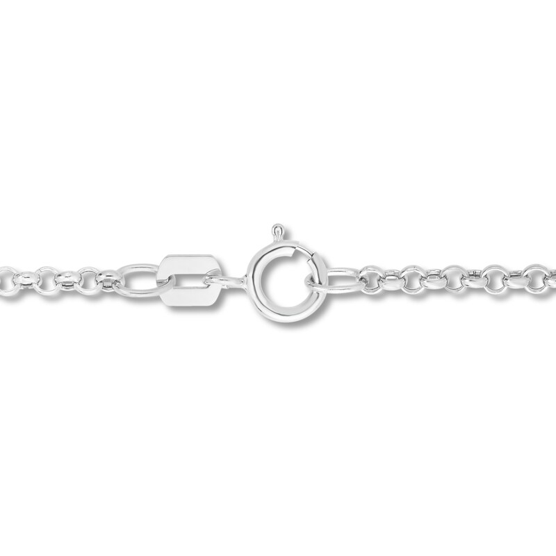 Main Image 2 of Semi-Solid Rolo Chain Necklace 14K White Gold 20&quot; 2mm