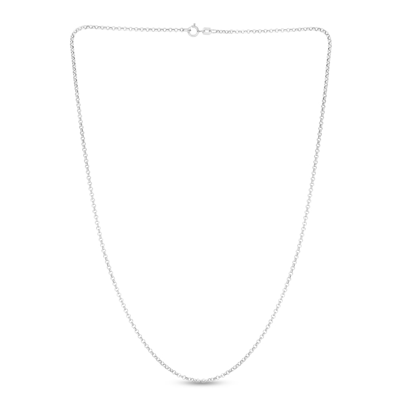Main Image 3 of Semi-Solid Rolo Chain Necklace 14K White Gold 20&quot; 2mm