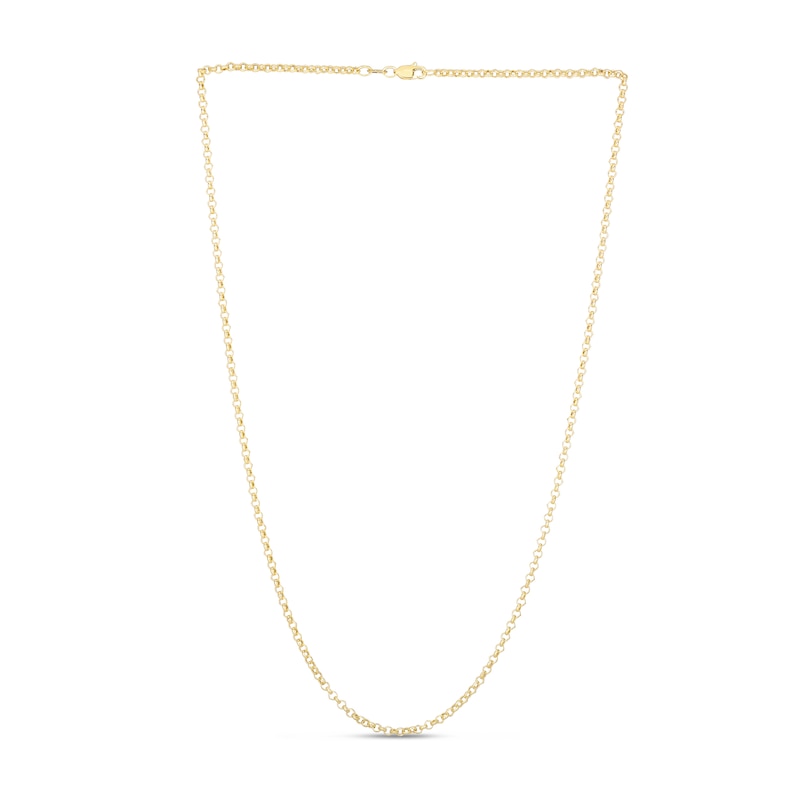 Main Image 3 of Hollow Rolo Chain Necklace 14K Yellow Gold 18" 2.5mm