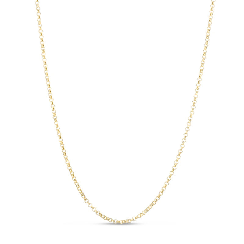 Main Image 1 of Hollow Rolo Chain Necklace 14K Yellow Gold 20" 2.5mm