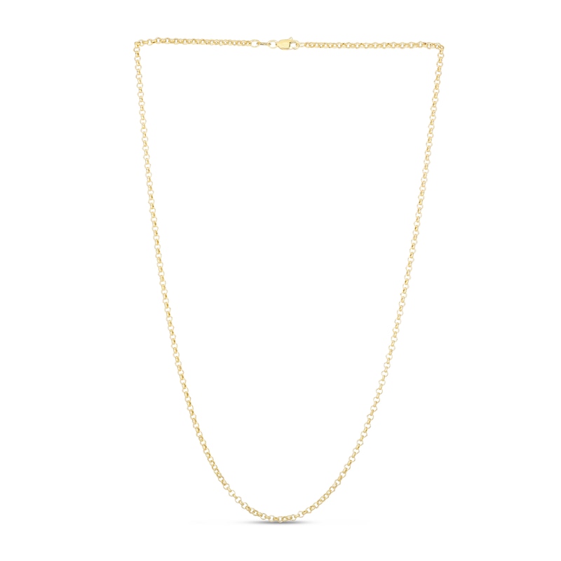 Main Image 3 of Hollow Rolo Chain Necklace 14K Yellow Gold 20" 2.5mm
