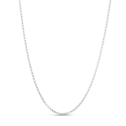 Hollow Rolo Chain Necklace 14K White Gold 16" 2.5mm