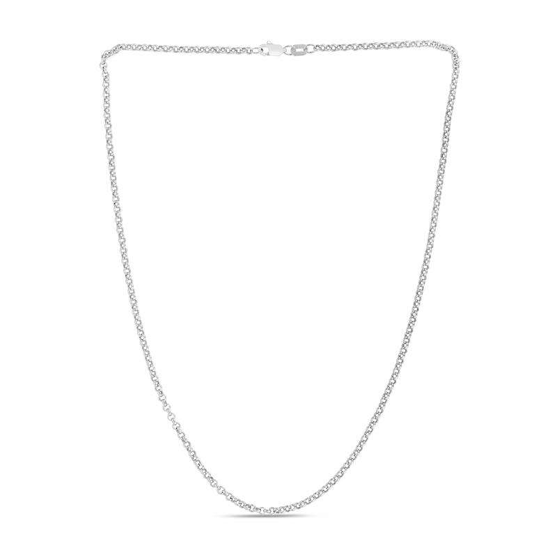 Main Image 2 of Hollow Rolo Chain Necklace 14K White Gold 16" 2.5mm