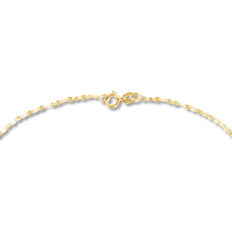 Main Image 2 of Fancy Hollow Chain Necklace 14K Yellow Gold 16" 1.4mm
