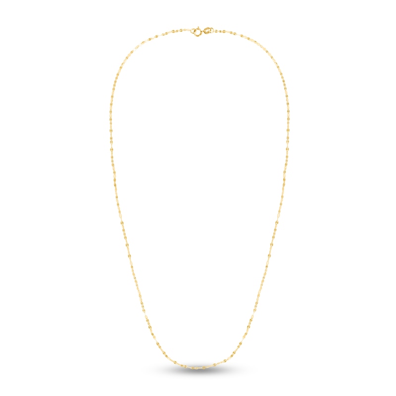 Main Image 3 of Fancy Hollow Chain Necklace 14K Yellow Gold 16" 1.4mm