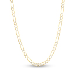 Solid Two-Tone Figaro Chain Necklace 14K Yellow Gold 22" 4.8mm
