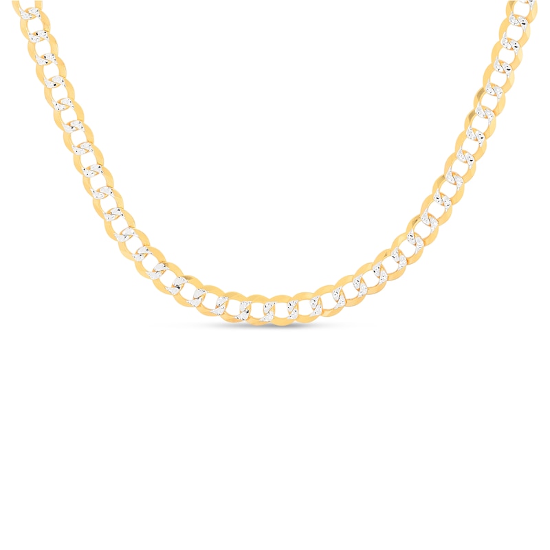 Main Image 1 of Solid Two-Tone Curb Chain Necklace 14K Yellow Gold 24" 4.7mm