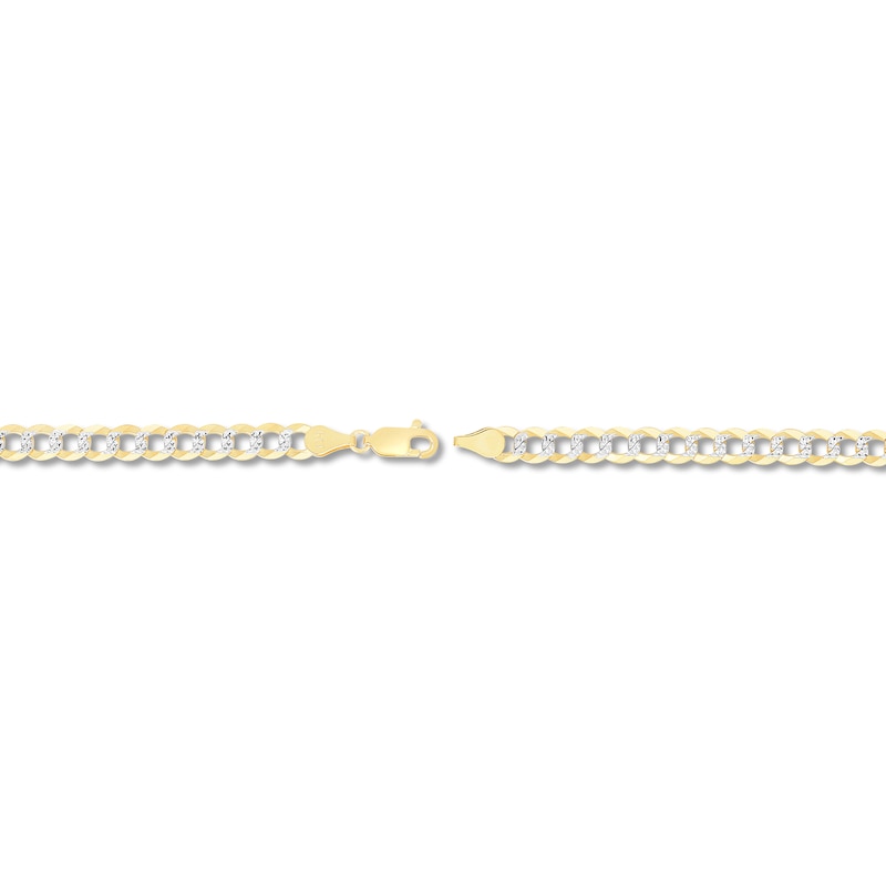 Main Image 2 of Solid Two-Tone Curb Chain Necklace 14K Yellow Gold 20" 5.7mm