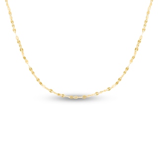 Fancy Chain Necklace Hollow 14K Yellow Gold 18" 1.4mm