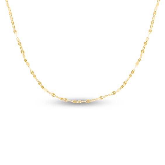 Fancy Chain Necklace Hollow 14K Yellow Gold 18" 1.4mm