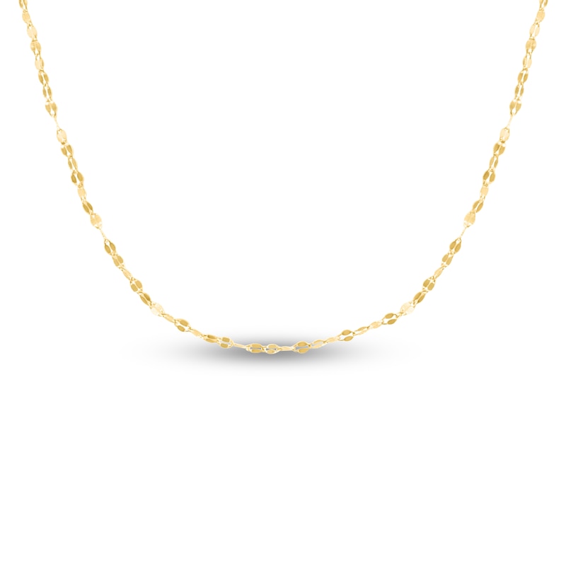 Main Image 1 of Fancy Hollow Chain Necklace 14K Yellow Gold 18" 1.4mm