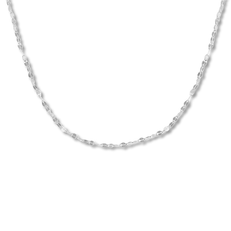 Main Image 1 of Fancy Solid Mariner Chain Necklace 14K White Gold 18" 1.5mm