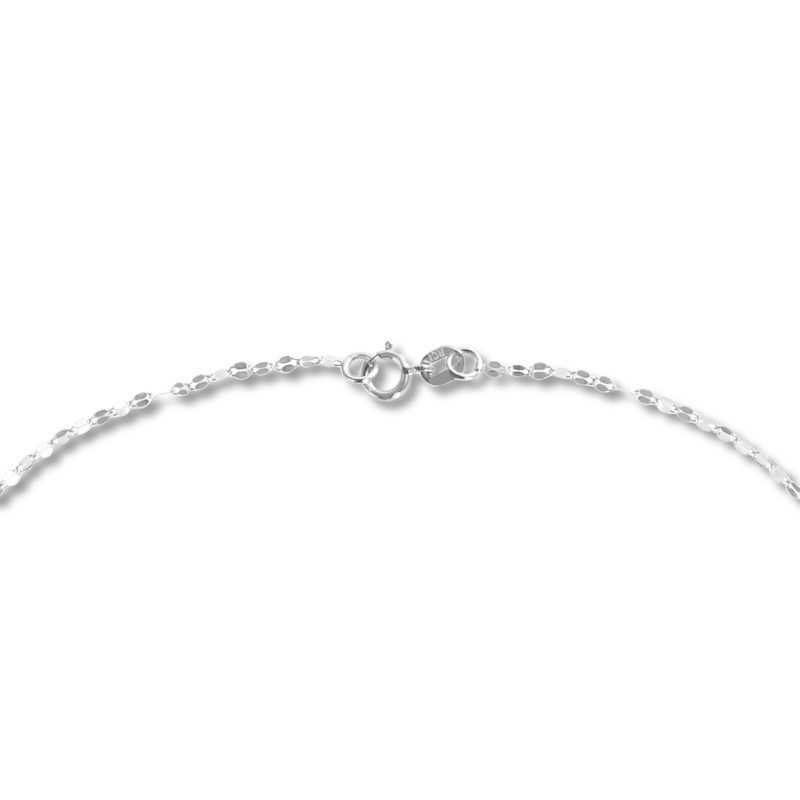 Main Image 2 of Fancy Solid Mariner Chain Necklace 14K White Gold 18" 1.5mm