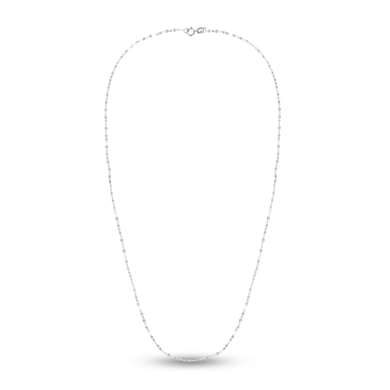 Main Image 3 of Fancy Solid Mariner Chain Necklace 14K White Gold 18" 1.5mm