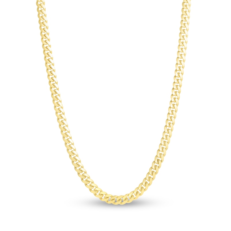 Solid Miami Cuban Link Necklace 14K Yellow Gold 24" 5.0mm