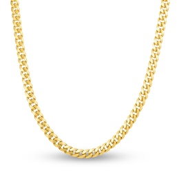 Semi-Solid Miami Cuban Link Necklace 14K Yellow Gold 24" 6.1mm