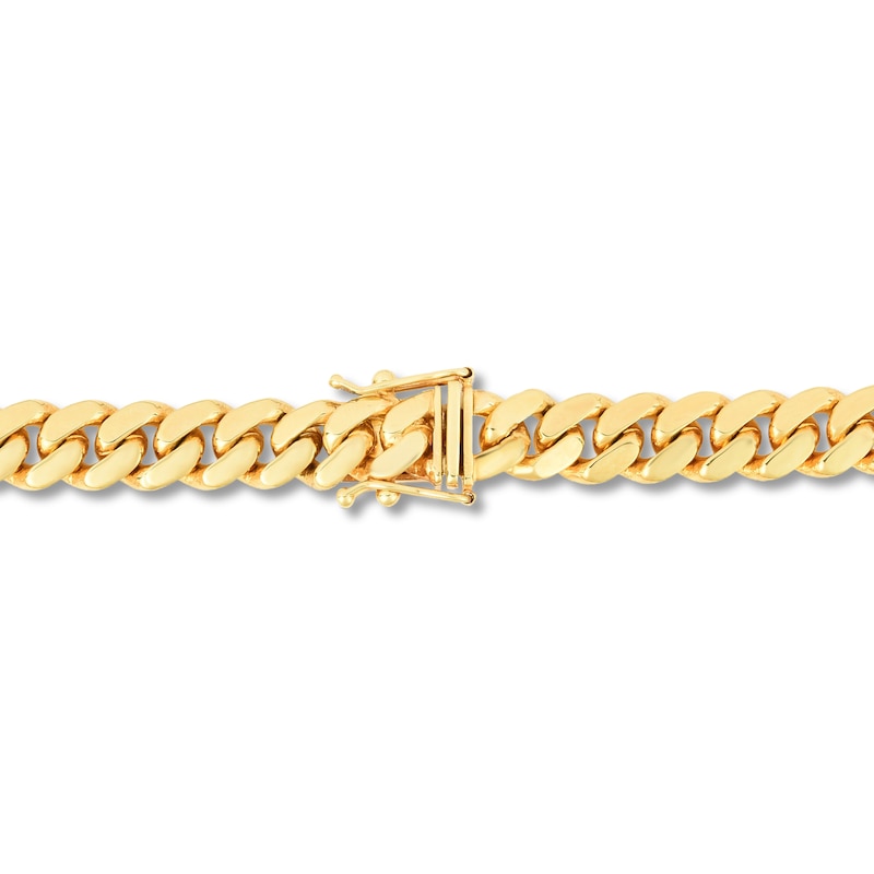 Semi-Solid Miami Cuban Link Necklace 14K Yellow Gold 24" 7mm