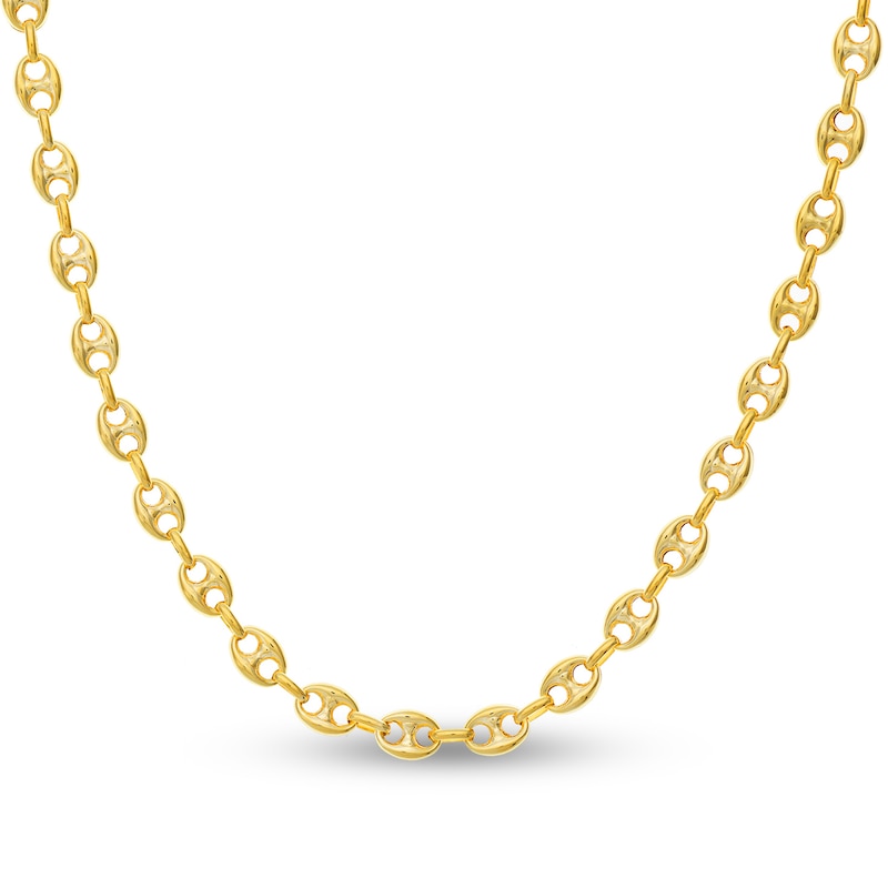 Main Image 1 of Hollow Mariner Chain Necklace 14K Yellow Gold 24" 6.7mm