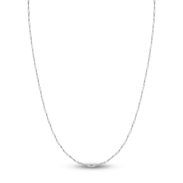 Solid Singapore Chain Necklace 14K White Gold 24&quot; 1.7mm