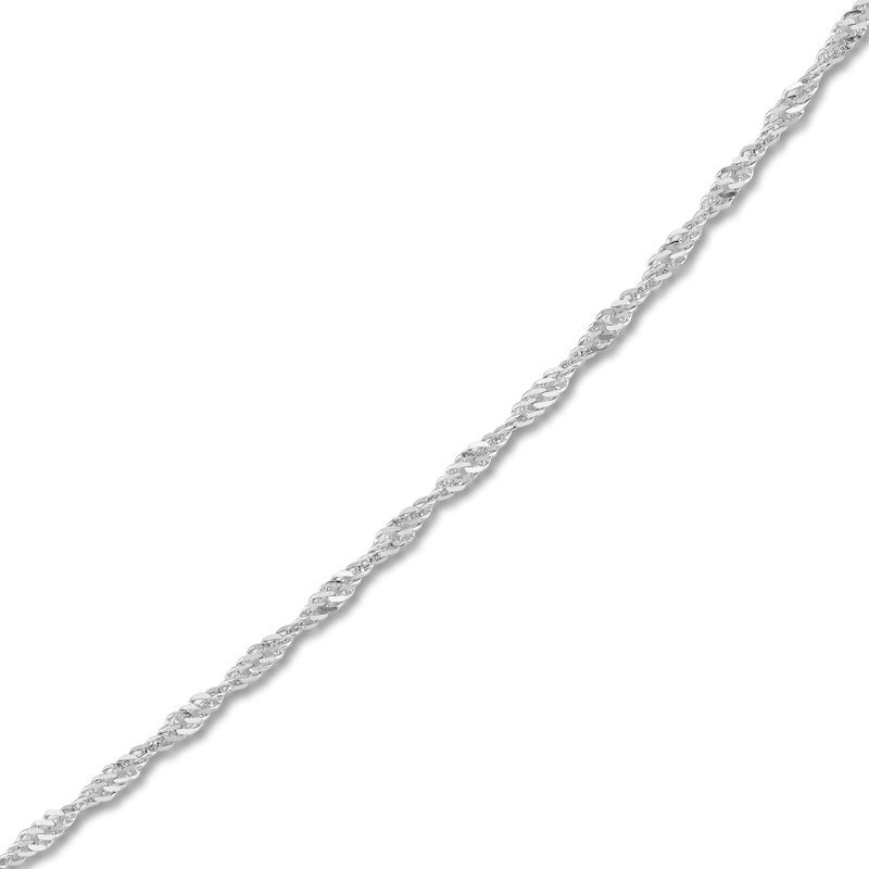 Main Image 2 of Solid Singapore Chain Necklace 14K White Gold 24" 1.7mm