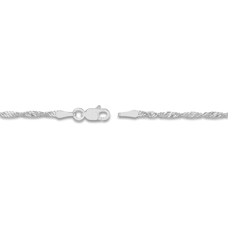 Main Image 3 of Solid Singapore Chain Necklace 14K White Gold 24" 1.7mm