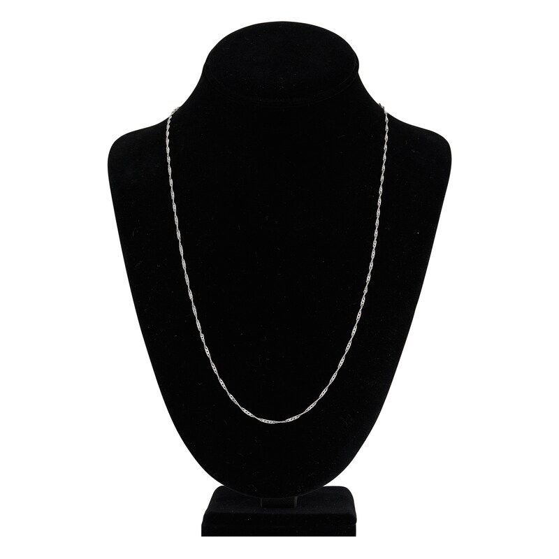 Main Image 4 of Solid Singapore Chain Necklace 14K White Gold 24" 1.7mm