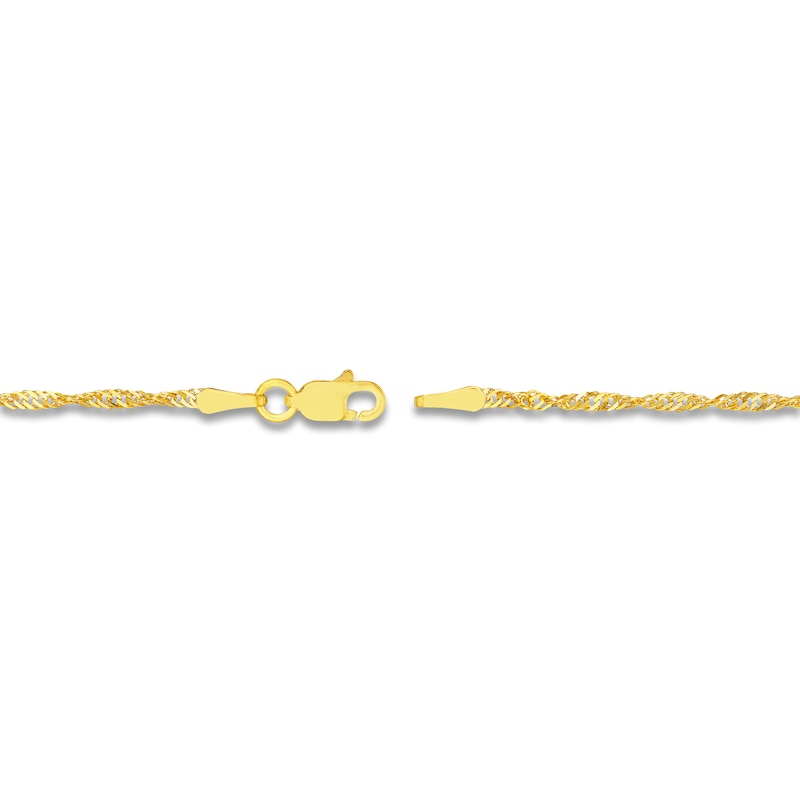 Main Image 3 of Solid Singapore Chain Necklace 14K Yellow Gold 16" 1.7mm