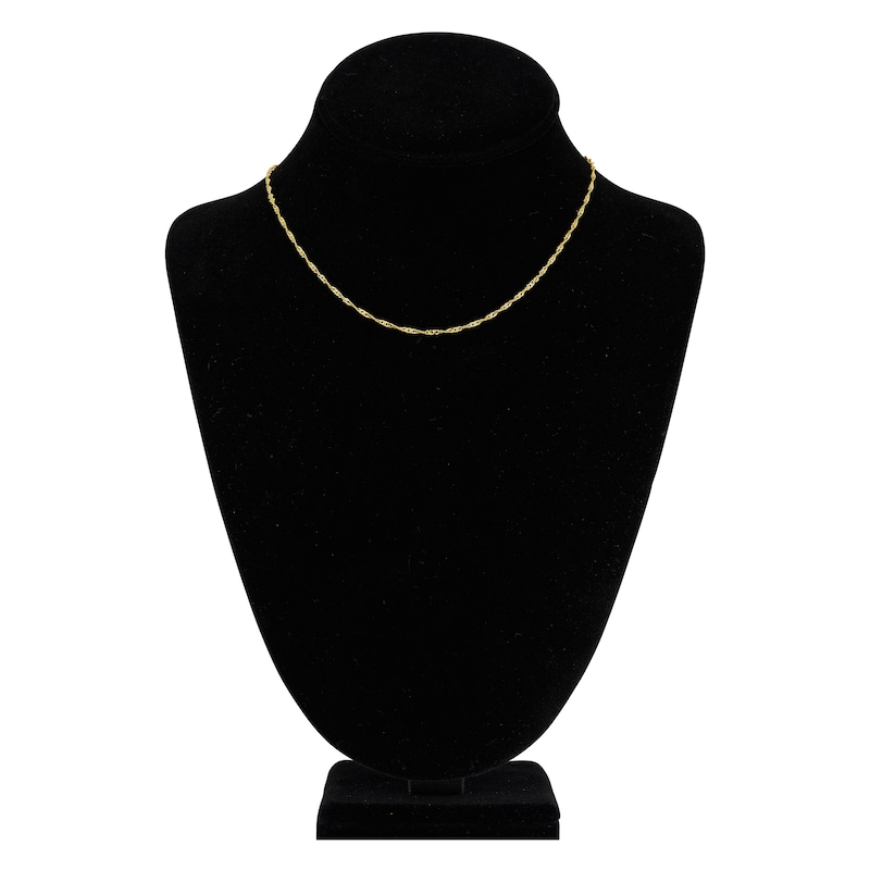 Main Image 4 of Solid Singapore Chain Necklace 14K Yellow Gold 16" 1.7mm