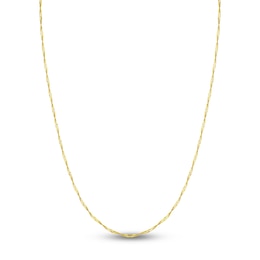 Solid Singapore Chain Necklace 14K Yellow Gold 18" 1.7mm