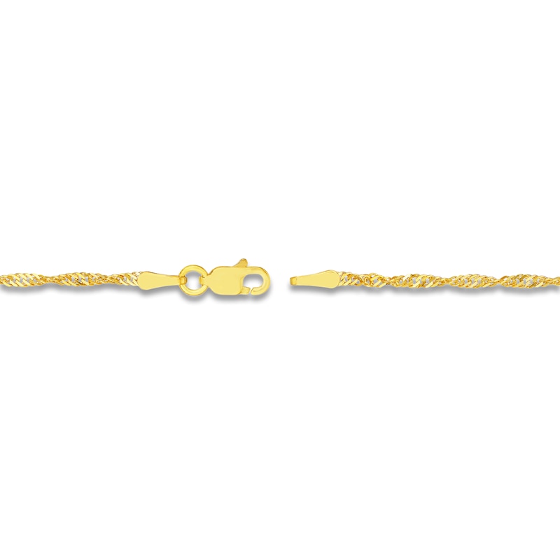 Main Image 3 of Solid Singapore Chain Necklace 14K Yellow Gold 18" 1.7mm