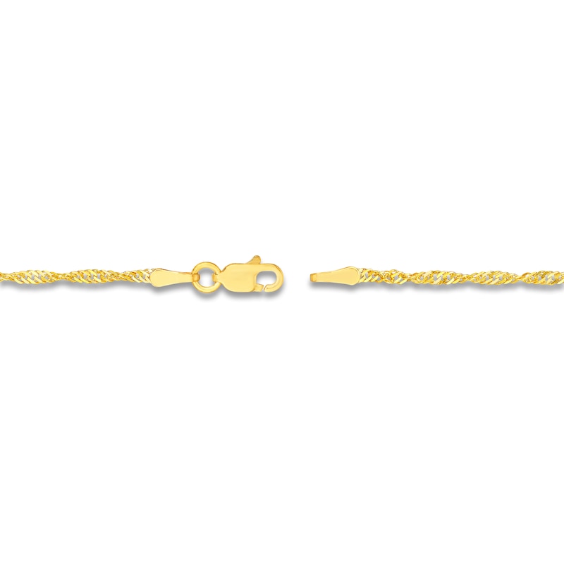 Main Image 3 of Solid Singapore Chain Necklace 14K Yellow Gold 20" 1.7mm