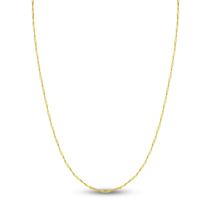Main Image 1 of Solid Singapore Chain Necklace 14K Yellow Gold 24" 1.7mm
