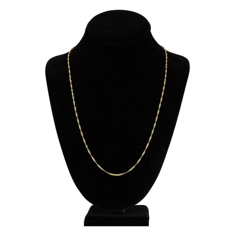 Main Image 4 of Solid Singapore Chain Necklace 14K Yellow Gold 24" 1.7mm