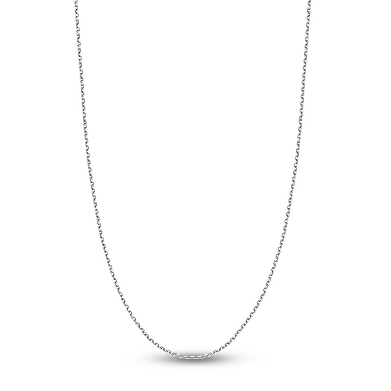 Main Image 1 of Diamond-Cut Solid Cable Chain Necklace 14K White Gold 18" 2.3mm