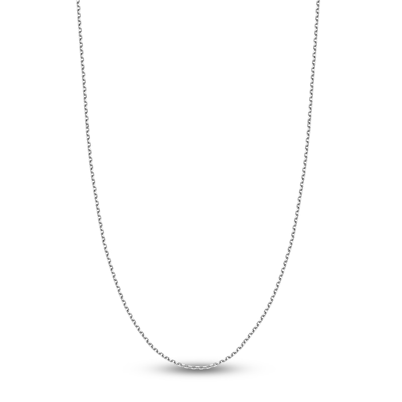 Main Image 1 of Diamond-Cut Solid Cable Chain Necklace 14K White Gold 20" 2.3mm