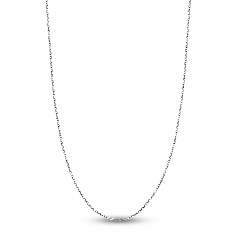 Main Image 1 of Diamond-Cut Solid Cable Chain Necklace 14K White Gold 24" 2.3mm