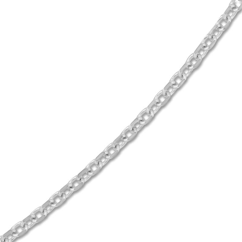 Diamond-Cut Solid Cable Chain Necklace 14K White Gold 30" 2.3mm