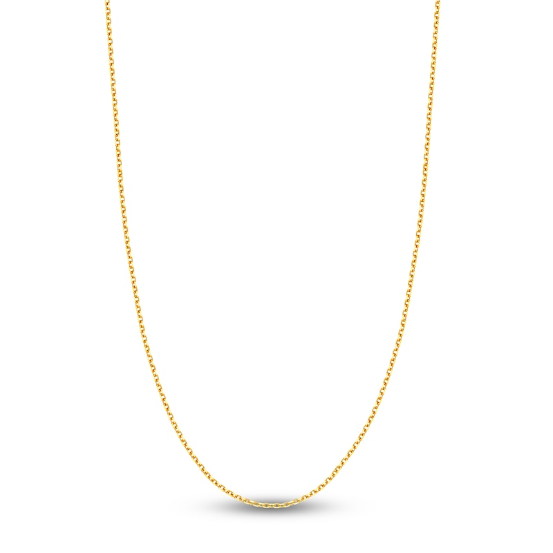 Main Image 1 of Diamond-Cut Solid Cable Chain Necklace 14K Yellow Gold 18" 2.3mm