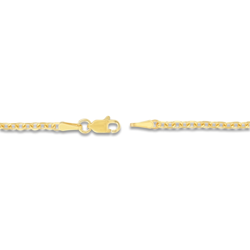 Main Image 3 of Diamond-Cut Solid Cable Chain Necklace 14K Yellow Gold 18" 2.3mm