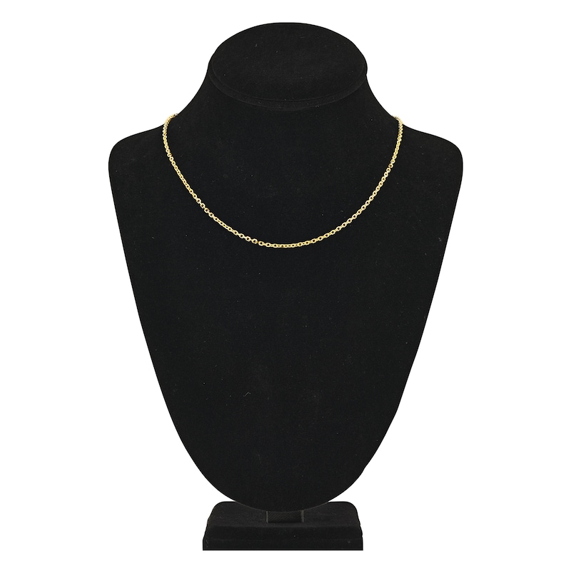 Main Image 4 of Diamond-Cut Solid Cable Chain Necklace 14K Yellow Gold 18" 2.3mm