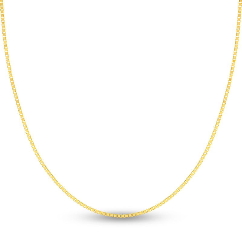 Main Image 1 of Solid Box Chain Necklace 14K Yellow Gold 30" 1.2mm