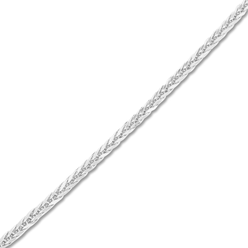 Main Image 2 of Hollow Square Wheat Chain Necklace 14K White Gold 20" 2.2mm