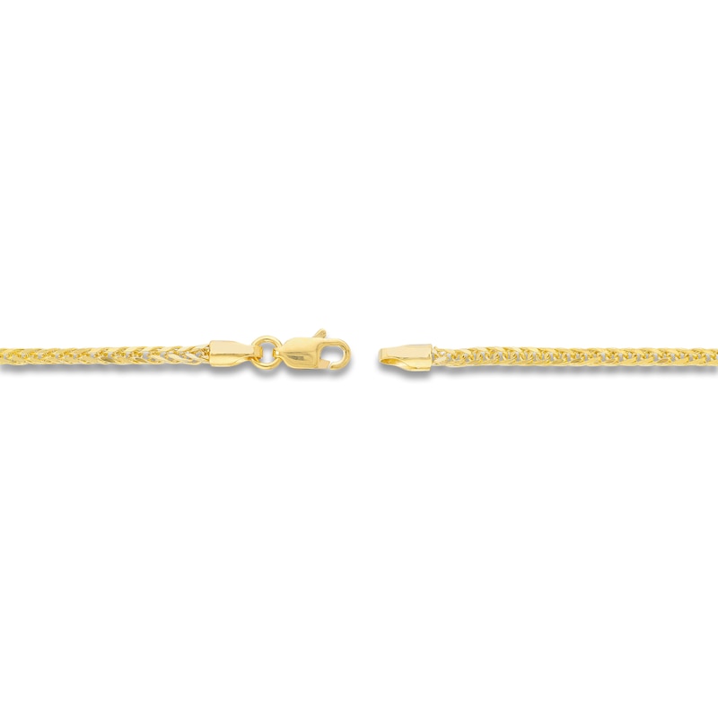 Main Image 3 of Hollow Square Wheat Chain Necklace 14K Yellow Gold 18&quot; 2.2mm