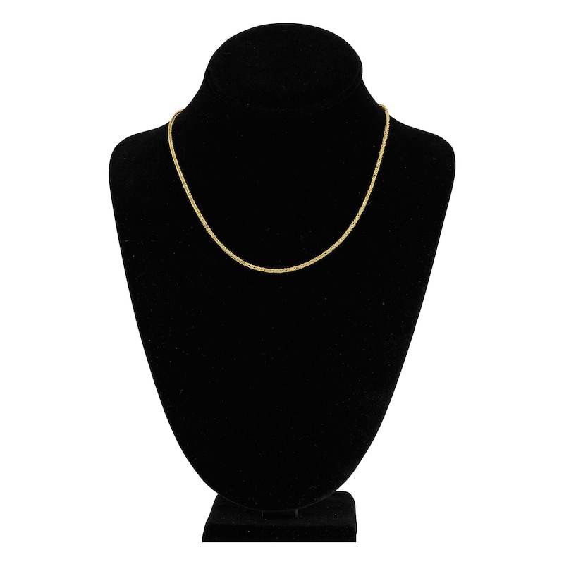 Main Image 4 of Hollow Square Wheat Chain Necklace 14K Yellow Gold 18&quot; 2.2mm