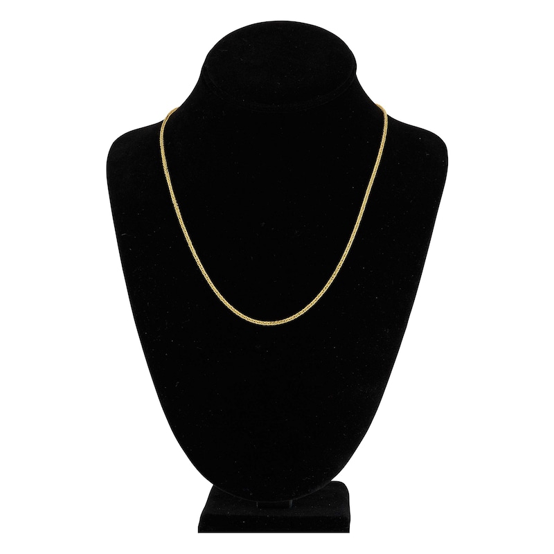 Main Image 4 of Hollow Square Wheat Chain Necklace 14K Yellow Gold 20" 2.2mm