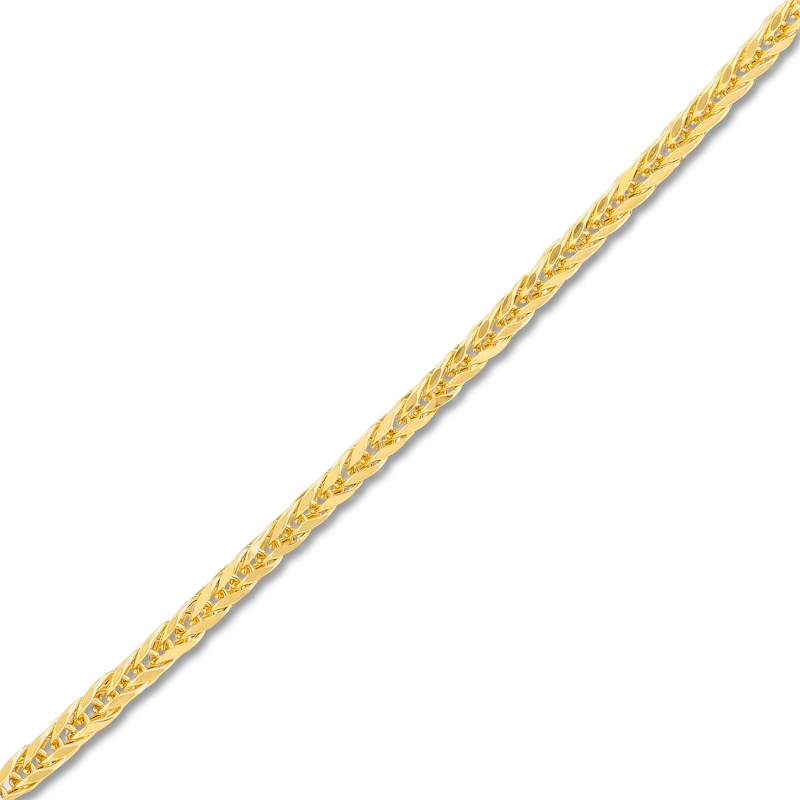 Main Image 2 of Hollow Square Wheat Chain Necklace 14K Yellow Gold 24&quot; 2.2mm