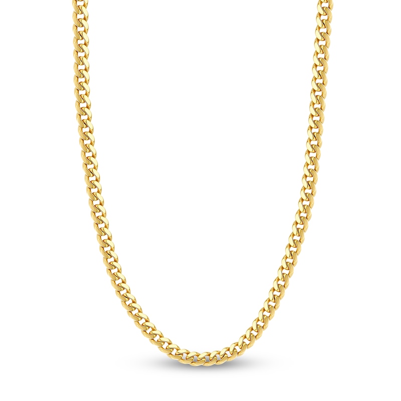 Main Image 1 of Solid Cuban Link Necklace 14K Yellow Gold 30&quot; 7.3mm
