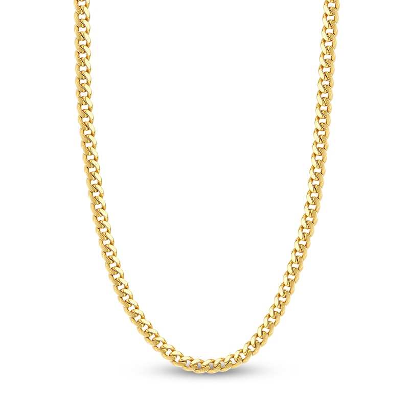 Solid Cuban Link Necklace 14K Yellow Gold 30" 7.3mm